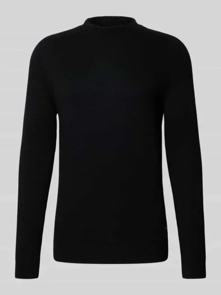 Sweter z dzianiny z domieszką kaszmiru i okrągłym dekoltem Joop! Collection czarny