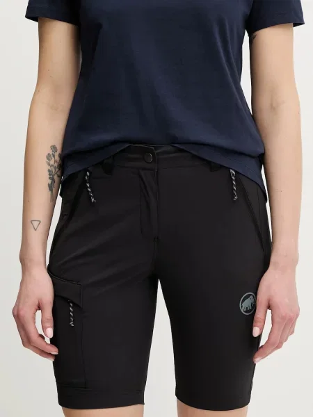 Къс панталон за спортове на открито Mammut Runbold IV с изчистен дизайн с висока талия черно