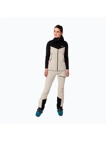 Pantaloni softshell pentru femei Salewa Sella DST Lights oatmeal