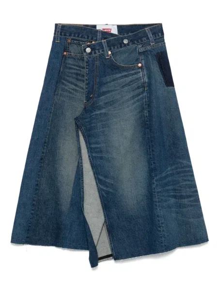 Spódnica jeansowa Junya Watanabe do kolan niebieska