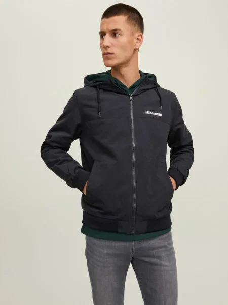 JACK & JONES Átmeneti dzseki Rush / fehér fekete