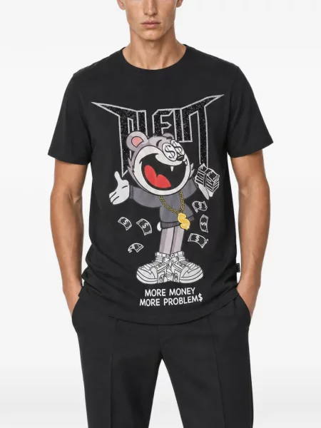 Tricou Philipp Plein din jerseu negru