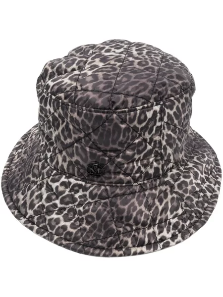 Pălărie Maison Michel cu imagine cu model leopard maro