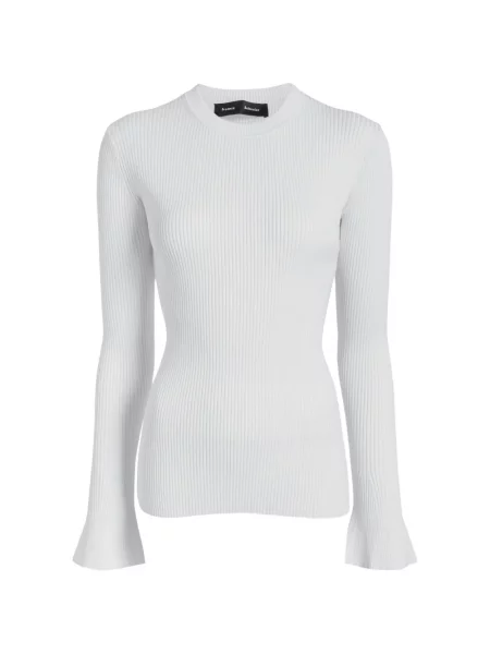 Top Proenza Schouler de mătase alb