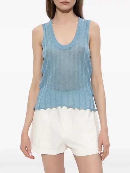 Megztas palaidinė be rankovių Akep be rankovių mėlyna