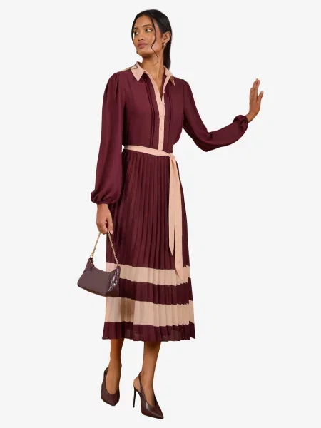 Love & roses Rochie / roșu burgundy bej