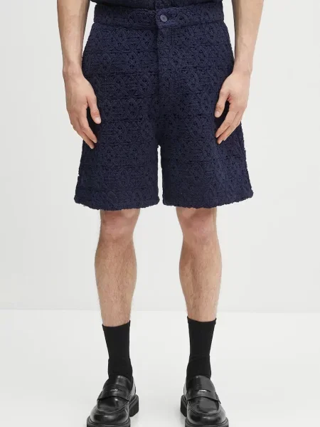 Daily Paper pantaloni scurți Lace Shield Short bleumarin