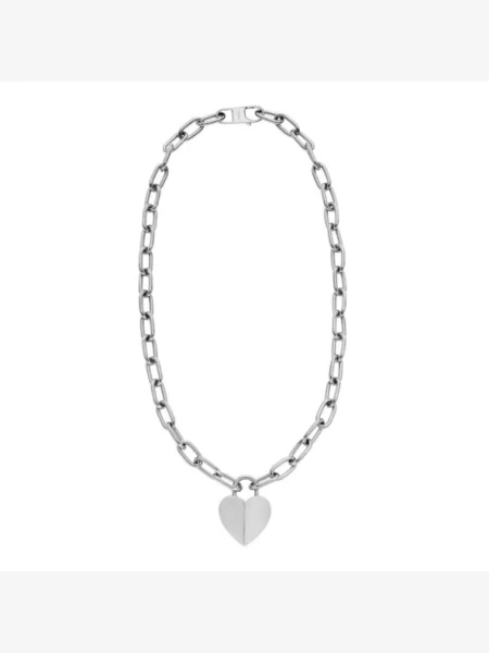 Колие Fossil сребристо