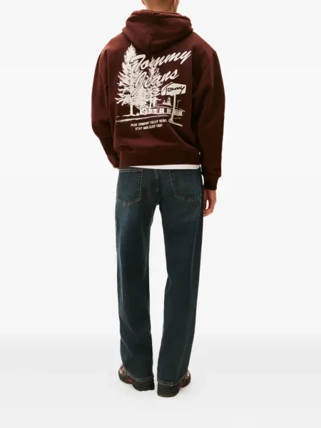 Hanorac cu glugă Tommy Jeans maro