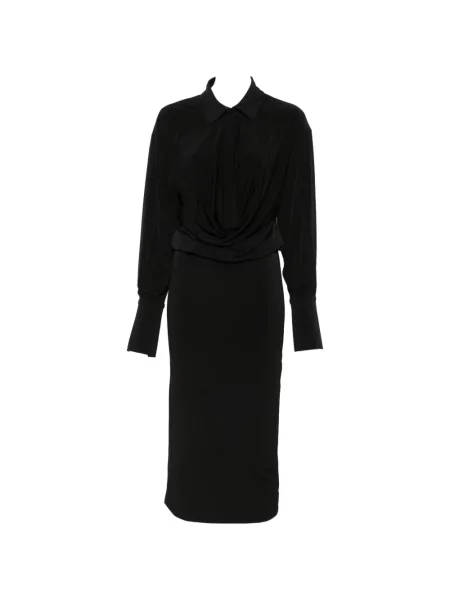 Rochie midi The Andamane drapată negru
