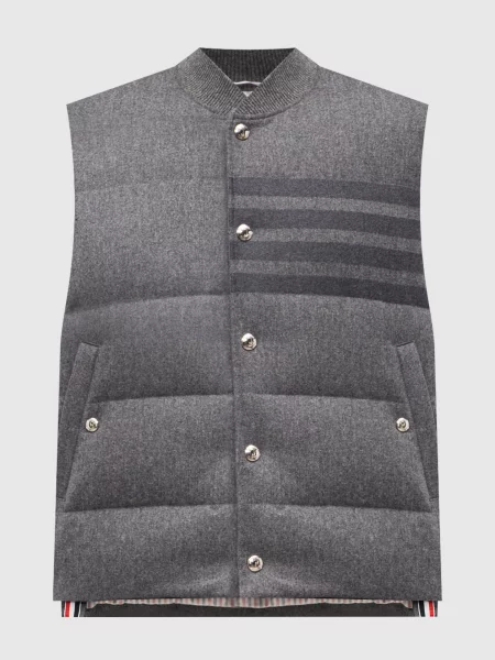 Пуховий жилет з вовни і кашеміру Thom Browne сірий