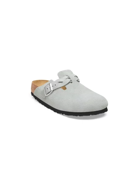 Klapki Birkenstock skórzane niebieskie