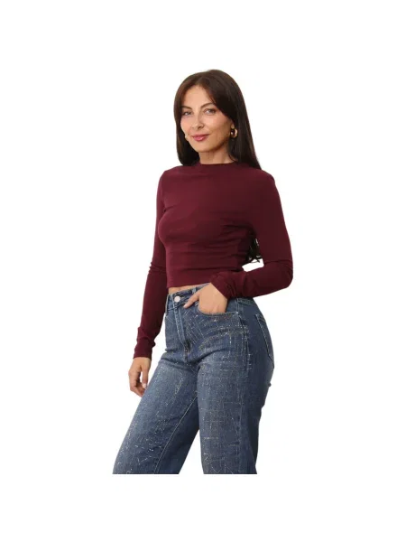 Tricou mânecă lungă La Modeuse bordo
