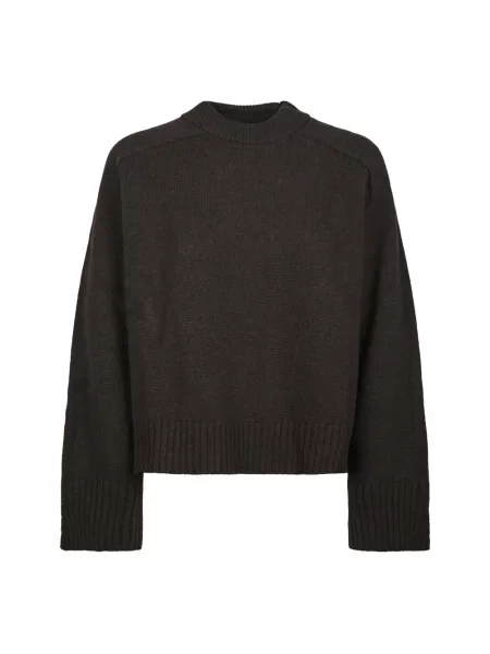 Sweter Soeur z wełny merino brązowy