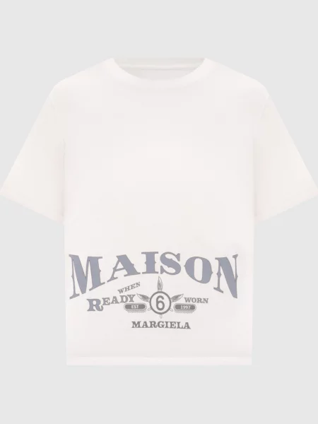Футболка з принтом Maison Margiela Mm6 біла