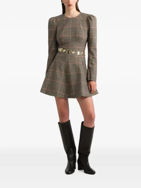 Rochie mini Cara Cara în carouri maro