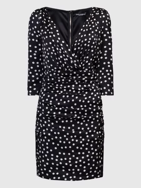 Сукня міні в горох із шовку Dolce&gabbana чорна