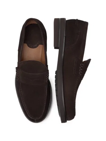 Pantofi loafer Lottusse din piele de căprioară maro