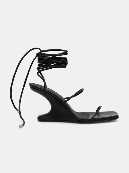 Rick Owens Lilies sandali s polno iz usnja Cantilever 8 črna