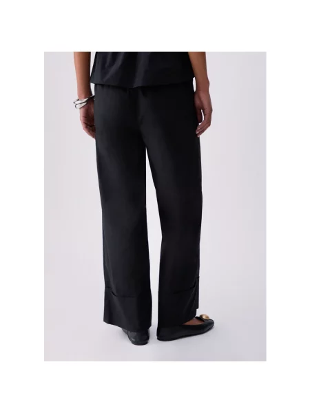 Liu Jo Spodnie Kobieta XS Flared Poplin Trousers czarny