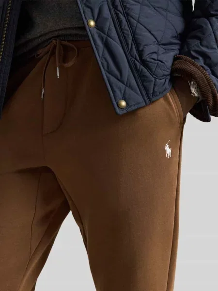 Spodnie dresowe o kroju regular fit z mieszanki bawełny Polo Ralph Lauren brązowe