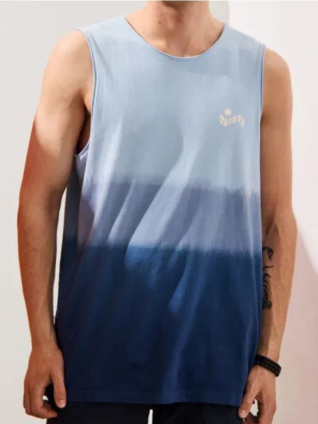 Koszula Sinsay z nadrukiem niebieska