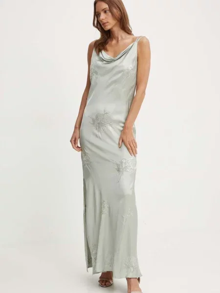 Sandro Ferrone sukienka maxi rozkloszowana zielony