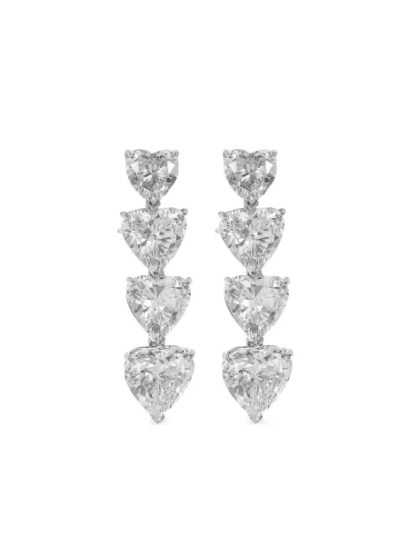 Cercei Fantasia By Deserio cu motiv cu inimi argintiu