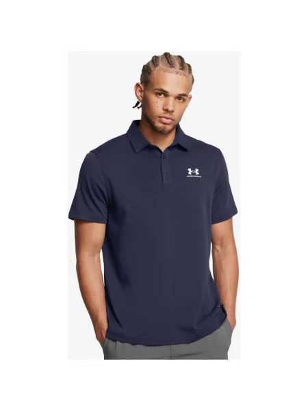 Koszulka polo Under Armour Icon z krótkim rękawem granatowa S niebieska