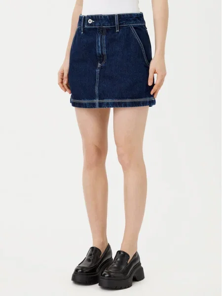 HUGO Fustă de blugi mini Bleumarin Regular Fit