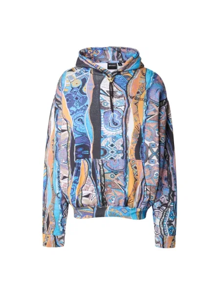 Bluza z kapturem Carlo Colucci z kapturem z nadrukiem niebieska