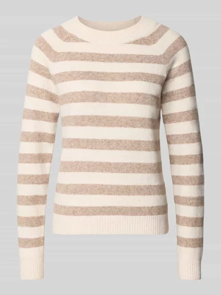 Sweter z dzianiny o kroju regular fit z raglanowymi rękawami model ‘DOFFY’ Vero Moda beżowy