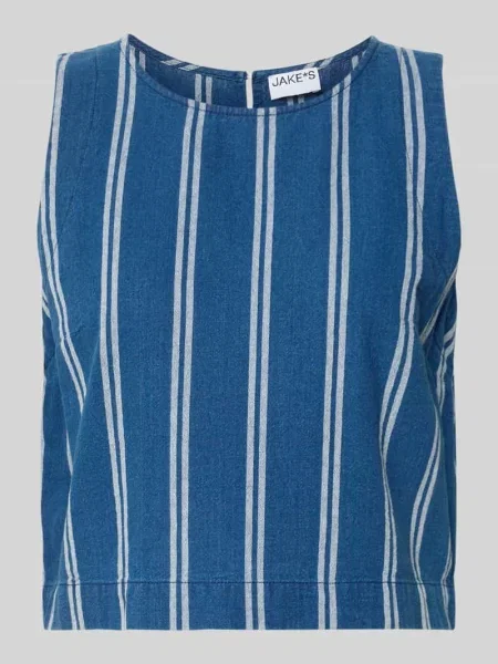 Bluzka jeansowa z tyłu z wycięciem w kształcie łezki Jake*s Casual niebieska