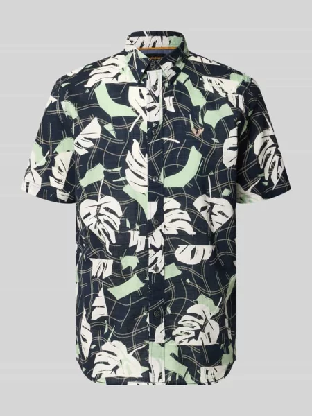Koszula casualowa o kroju slim fit we wzorze na całej powierzchni z kołnierzykiem typu kent Pme Legend