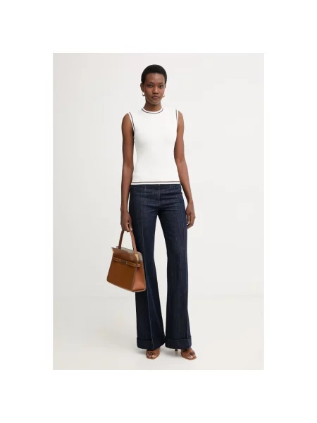 Dzianinowy top Armani Exchange beżowy