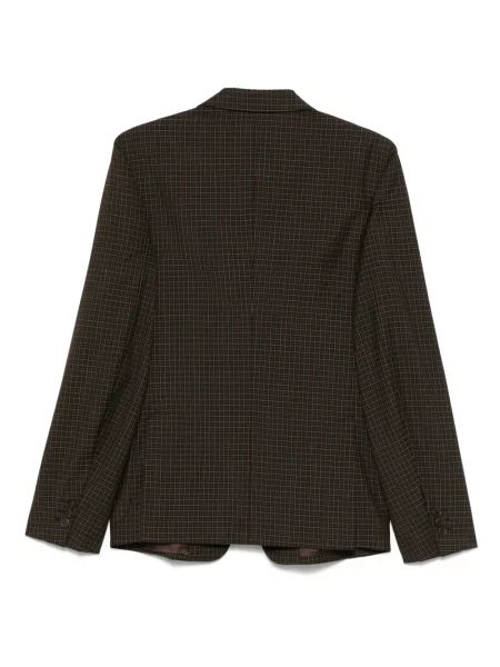 Kostkované sako Prada Pre-owned hnědé
