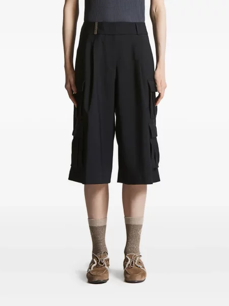 Pantaloni scurți cargo Peserico plisate albastru