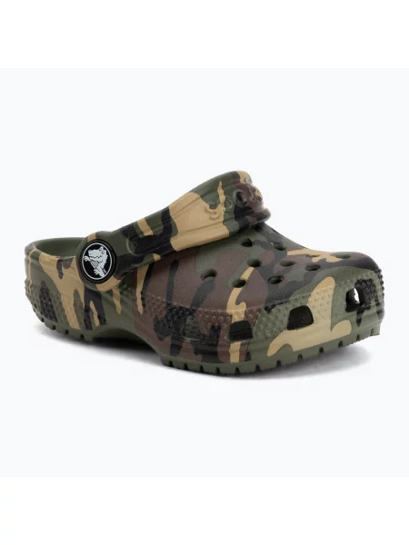 Gyerek papucsok Crocs Classic Camouflage Toddler army green/multi. Méret: EU zöld