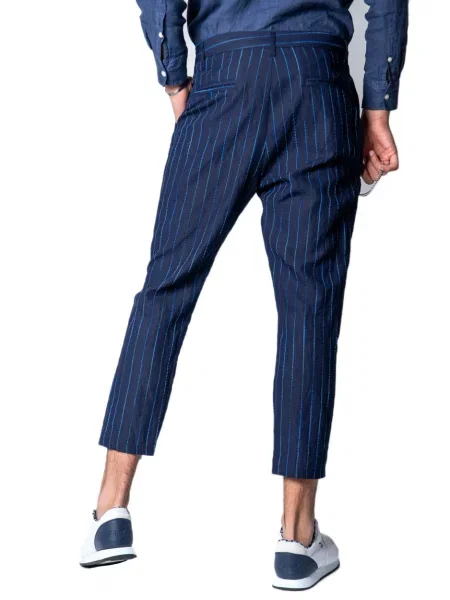 Pantaloni chino Imperial cu dungi albastru