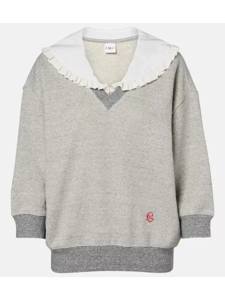 Hanorac Chloé din material terry gri