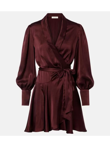 Satenska omotati odgovarati haljina Zimmermann bordo