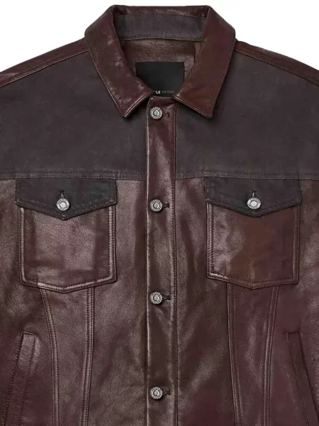 Geacă de blugi Purple Brand din piele violet