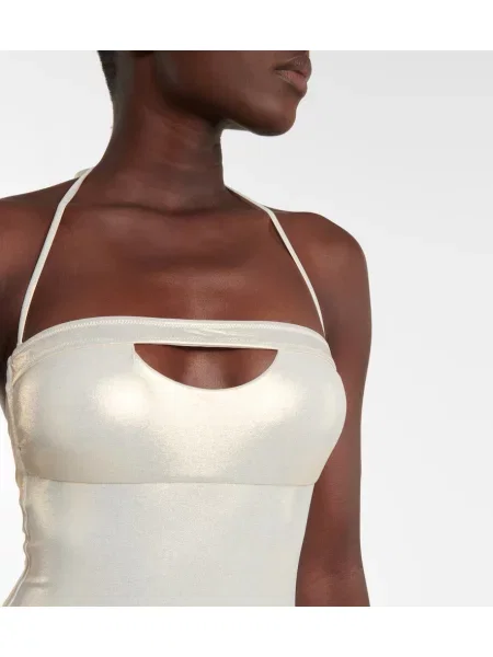 Costum de baie Melissa Odabash cu gât halter auriu