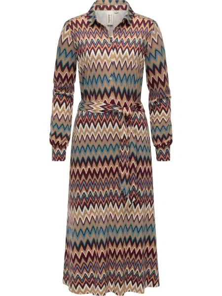 Ragwear Dolga srajca Plantee kamela / petrol / vinsko rdeča bela