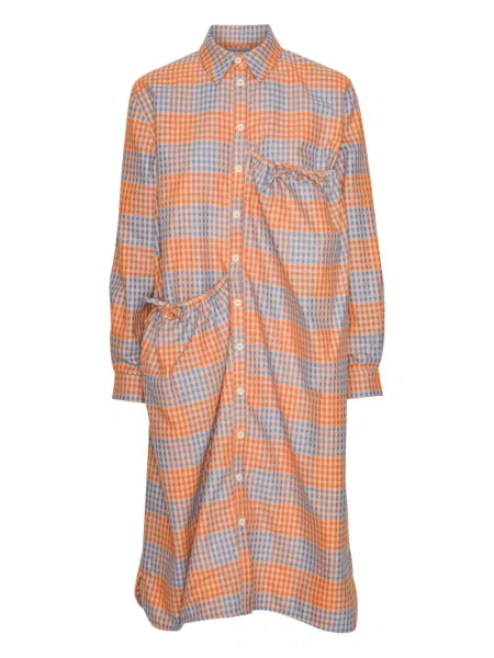 Odgovarati haljina Henrik Vibskov karirana narančasta