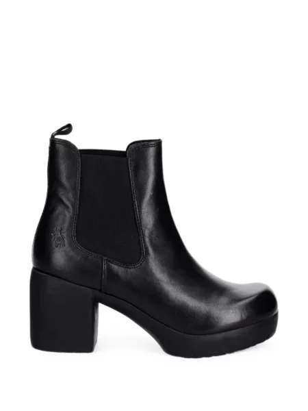 Botine chelsea Fly London din piele cu platformă negru