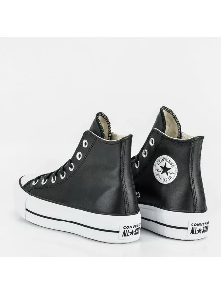 Top Converse skórzany na platformie czarny