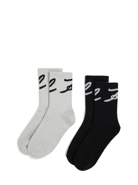Karl Lagerfeld șosete SIGNATURE LUREX negru
