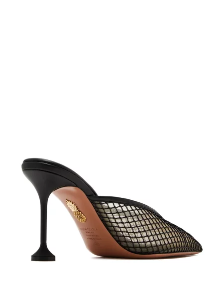 Pantofi cu toc Aquazzura plasă negru