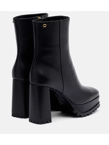 Cizme scurte Gianvito Rossi din piele cu platformă negru